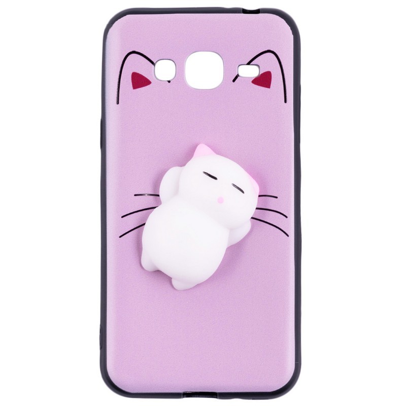 envelope National Approximation Husa Anti-Stres Samsung Galaxy J3 2016 J320 3D Bubble - White Cat -  CatMobile