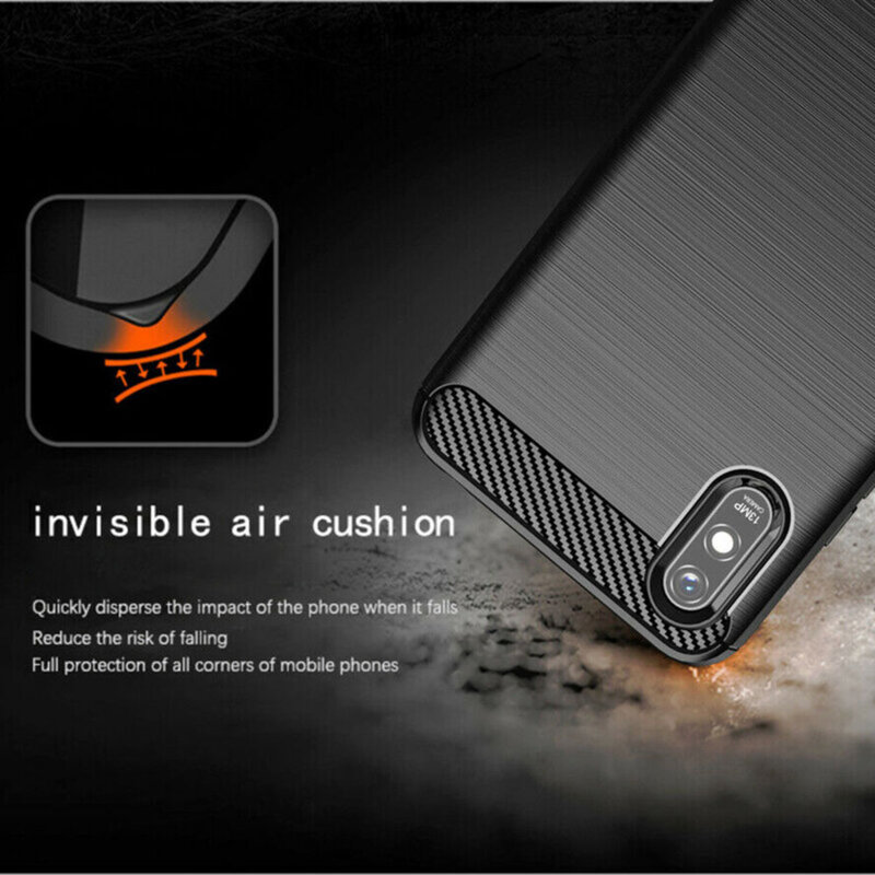 Husa Xiaomi Redmi 9AT Techsuit Carbon Silicone, negru