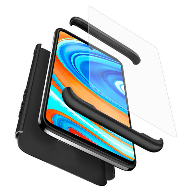 [Pachet 360°] Husa + Folie Xiaomi Redmi Note 9 Pro GKK Original - Negru