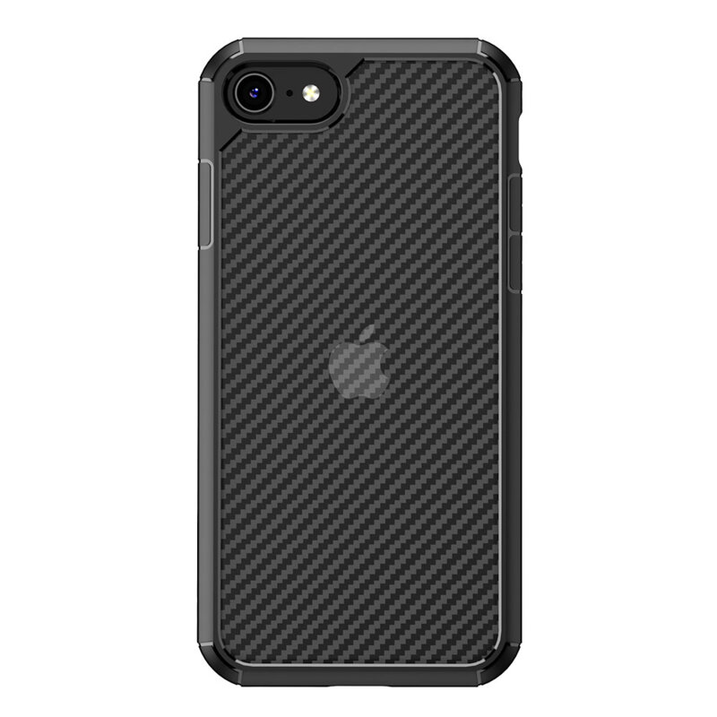 Husa iPhone 8 Techsuit CarbonFuse transparenta, negru