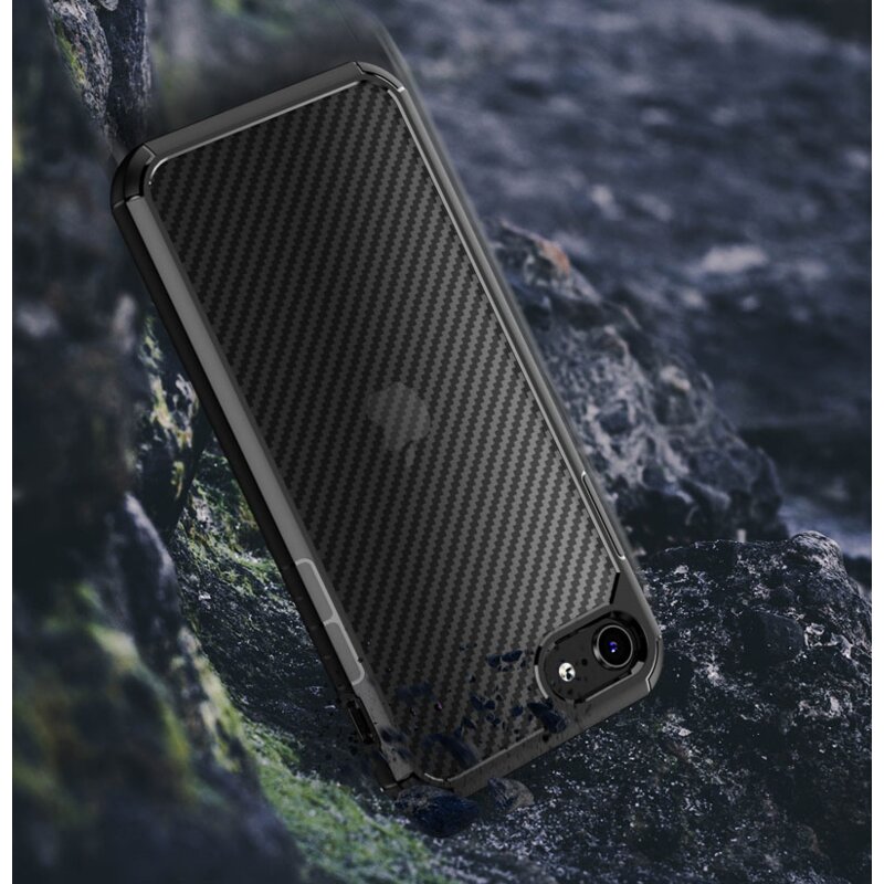 Husa iPhone 8 Techsuit CarbonFuse transparenta, negru