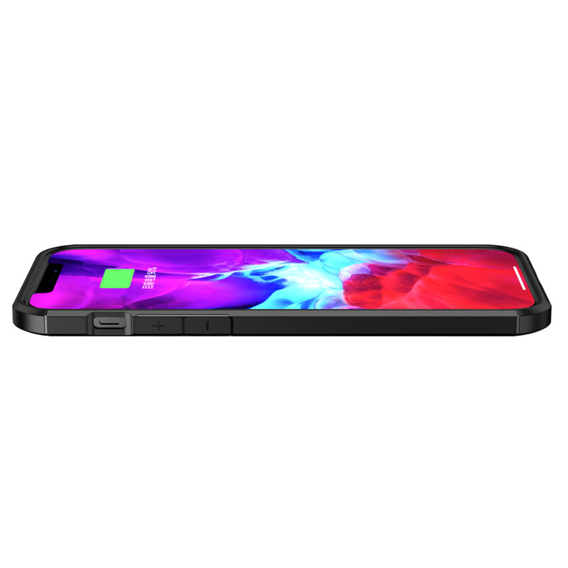 Husa iPhone 12 Pro Techsuit CarbonFuse transparenta, negru