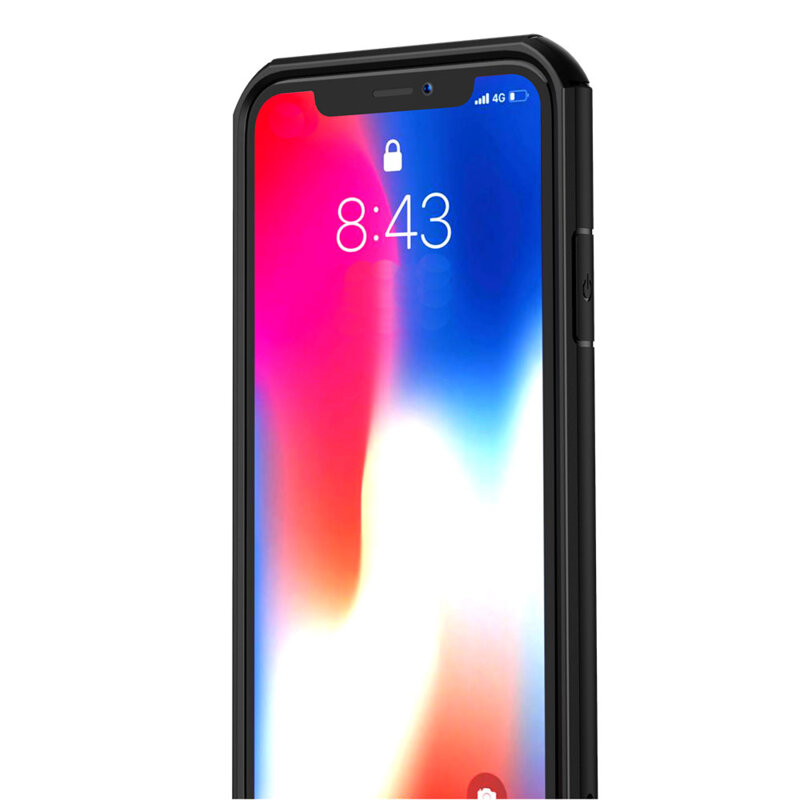 Husa iPhone XS Techsuit CarbonFuse transparenta, negru