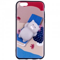 Husa Anti-Stres iPhone 6, 6S 3D Bubble - Grey Cat
