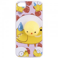 Husa Anti-Stres iPhone SE, 5, 5S 3D Bubble - Yellow Bird