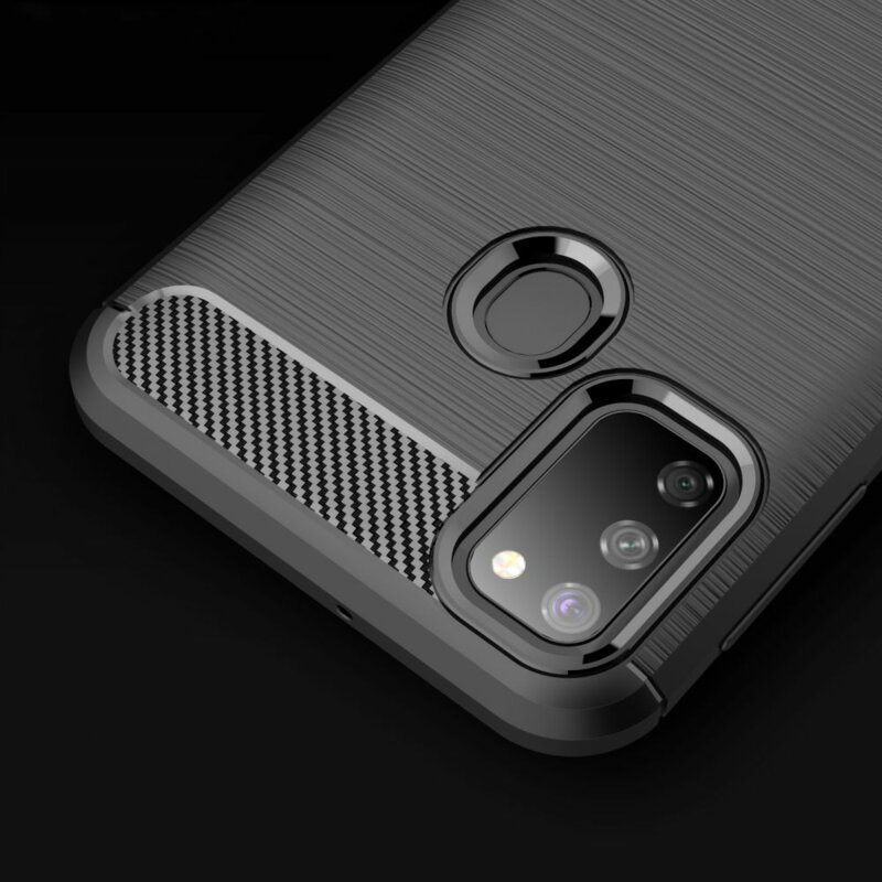 Husa Samsung Galaxy M21 Techsuit Carbon Silicone, negru