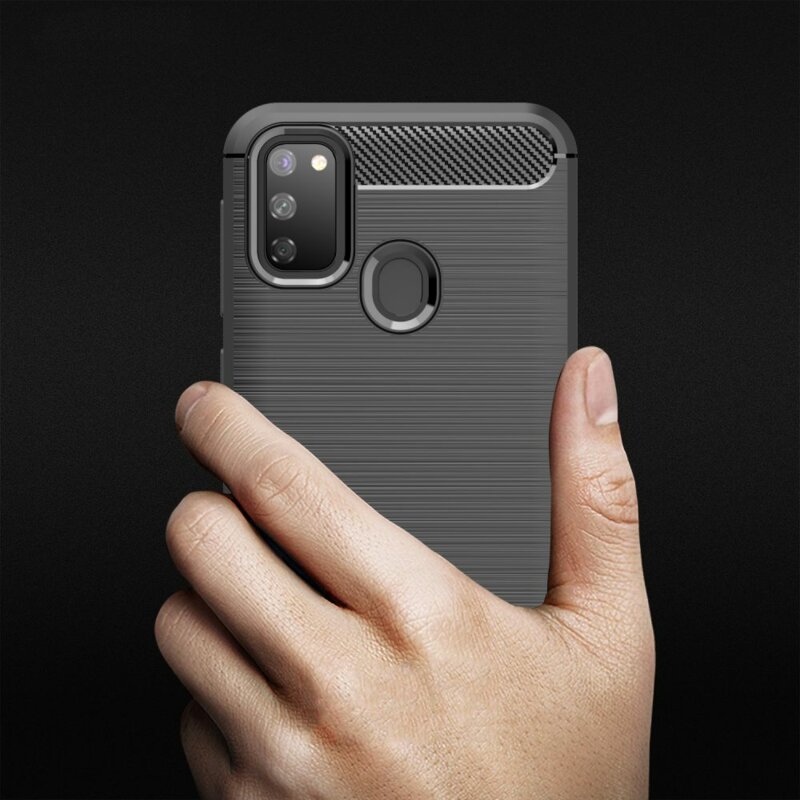 Husa Samsung Galaxy M21 Techsuit Carbon Silicone, negru