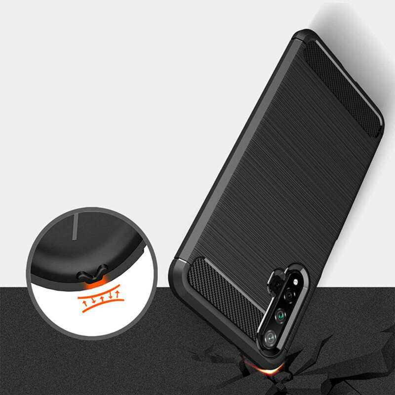 Husa Huawei Honor 20 Techsuit Carbon Silicone, negru