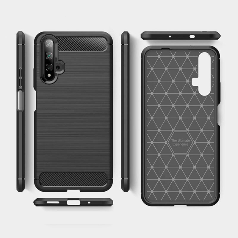 Husa Huawei Honor 20 Techsuit Carbon Silicone, negru