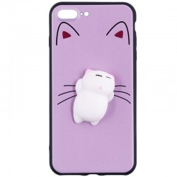 Husa Anti-Stres iPhone 7 Plus 3D Bubble - White Cat
