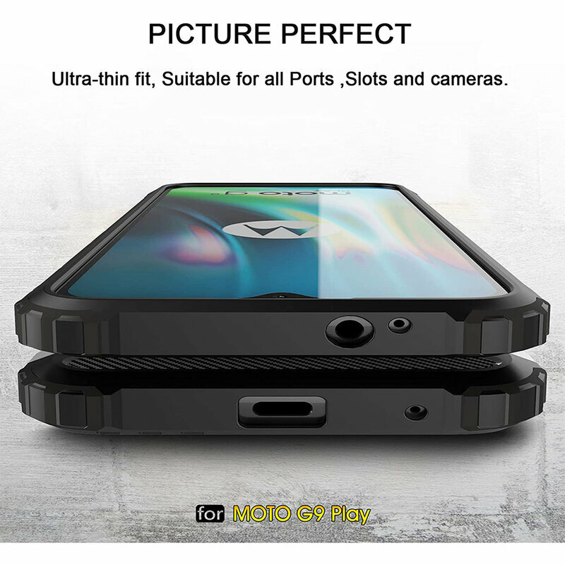 Husa Motorola Moto E7 Plus Techsuit Hybrid Armor, negru