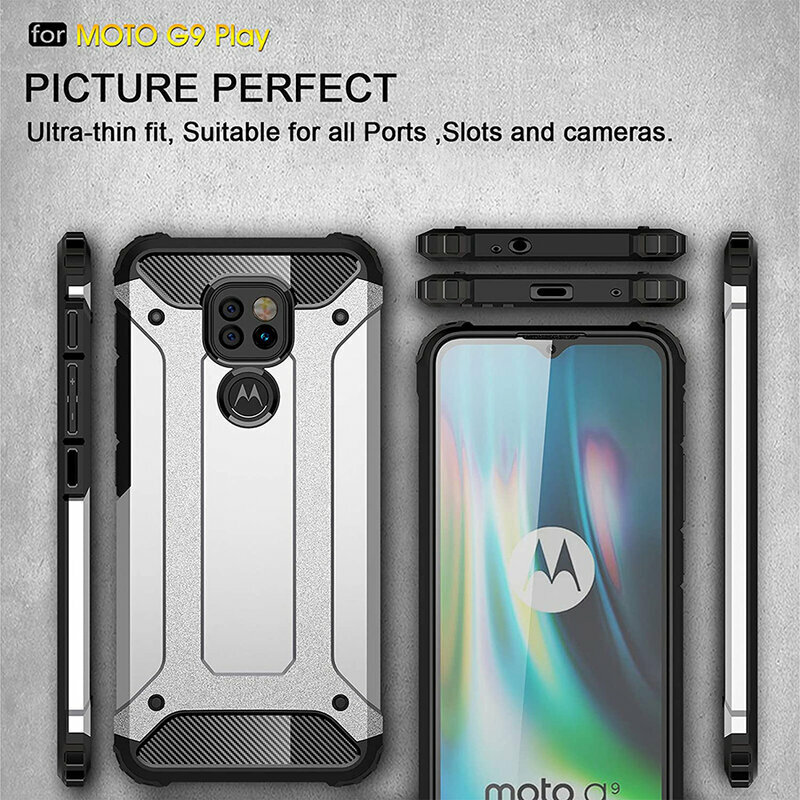 Husa Motorola Moto E7 Plus Techsuit Hybrid Armor, negru