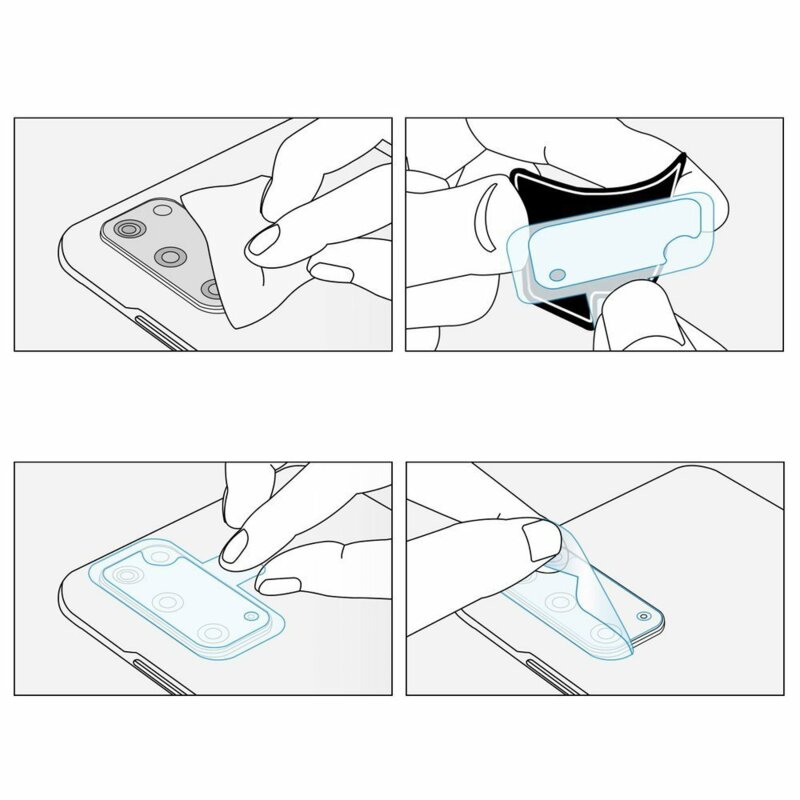 [Pachet 3x] Folie Sticla Camera Samsung Galaxy S20 Plus 5G Ringke Invisible Defender Rear Tempered - Clear