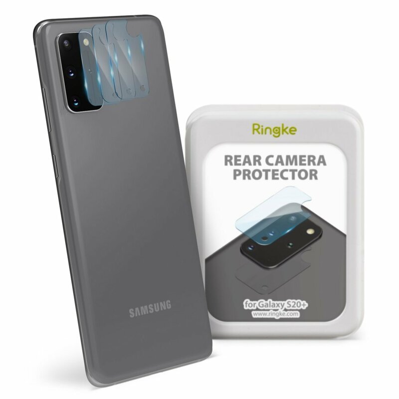 [Pachet 3x] Folie Sticla Camera Samsung Galaxy S20 Plus 5G Ringke Invisible Defender Rear Tempered - Clear