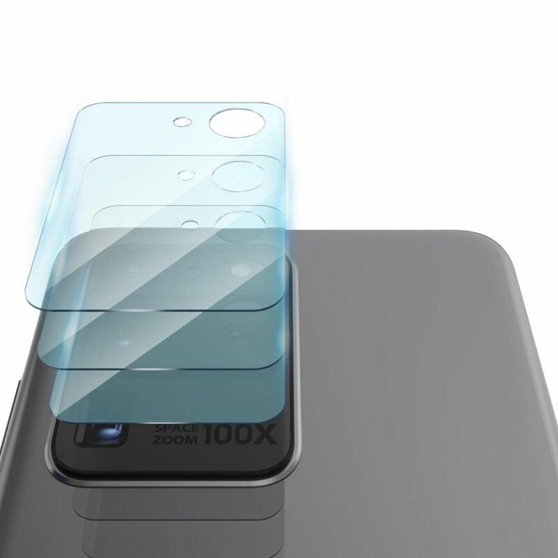 [Pachet 3x] Folie Sticla Camera Samsung Galaxy S20 Ultra 5G Ringke Invisible Defender Rear Tempered - Clear