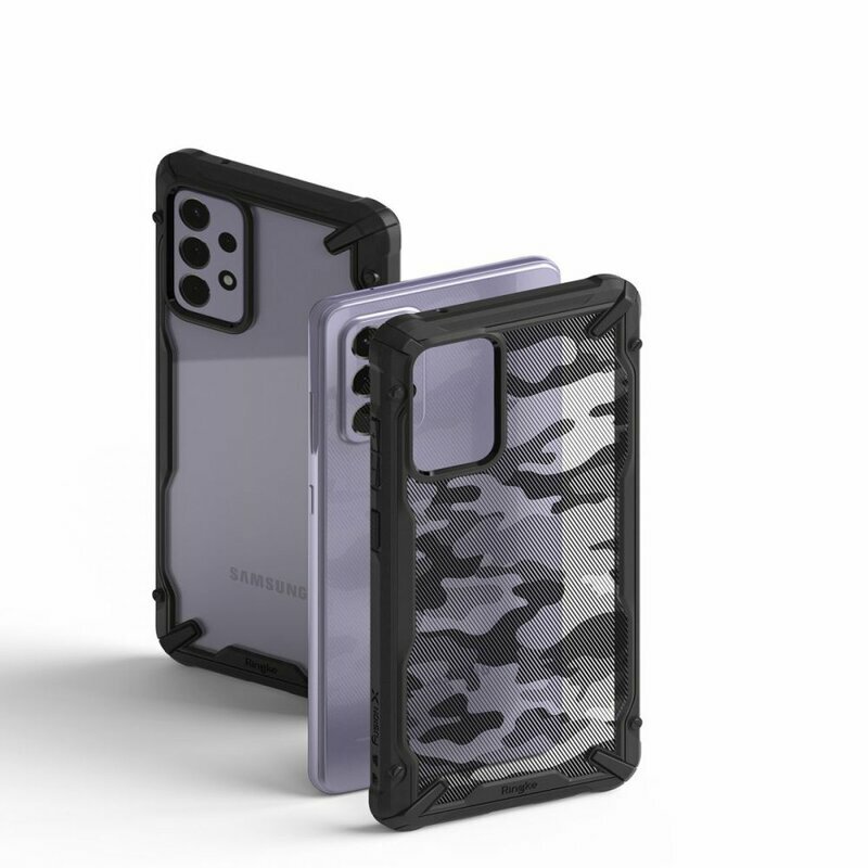 Husa Samsung Galaxy A72 4G Ringke Fusion X Design - Camo Black