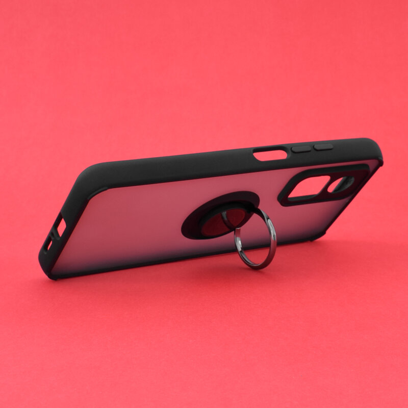 Husa Xiaomi Mi 10T Pro 5G Techsuit Glinth Cu Inel Suport Stand Magnetic - Negru