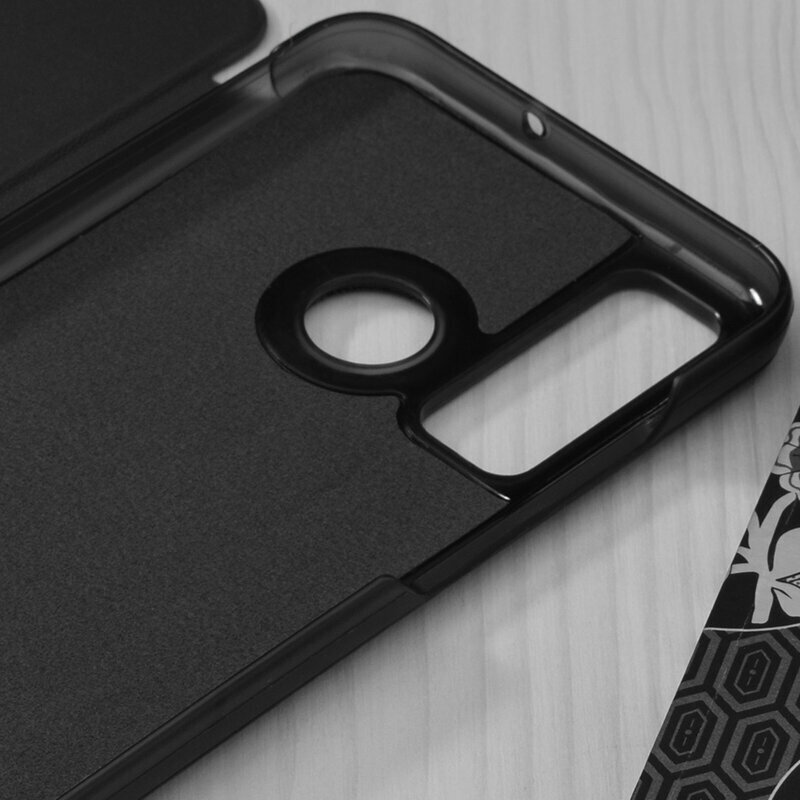 Husa Huawei Honor 10 Lite Eco Leather View flip tip carte, negru