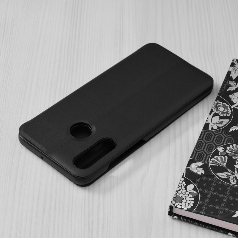 Husa Huawei P30 Lite New Edition Eco Leather View Flip Tip Carte - Negru