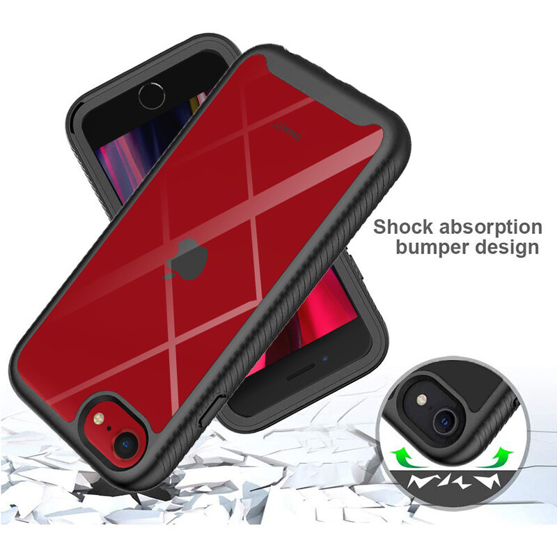 [Pachet 360°] Husa + Folie iPhone SE 2, SE 2020 Techsuit Defense, Negru