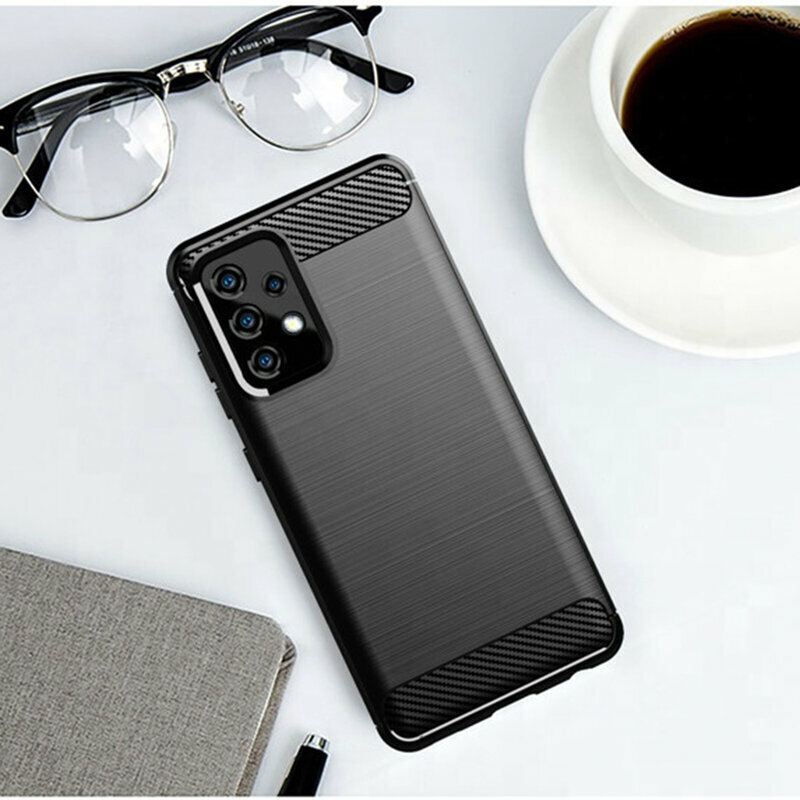 Husa Samsung Galaxy A52s 5G Techsuit Carbon Silicone, negru