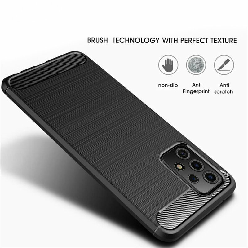 Husa Samsung Galaxy A52s 5G Techsuit Carbon Silicone, negru