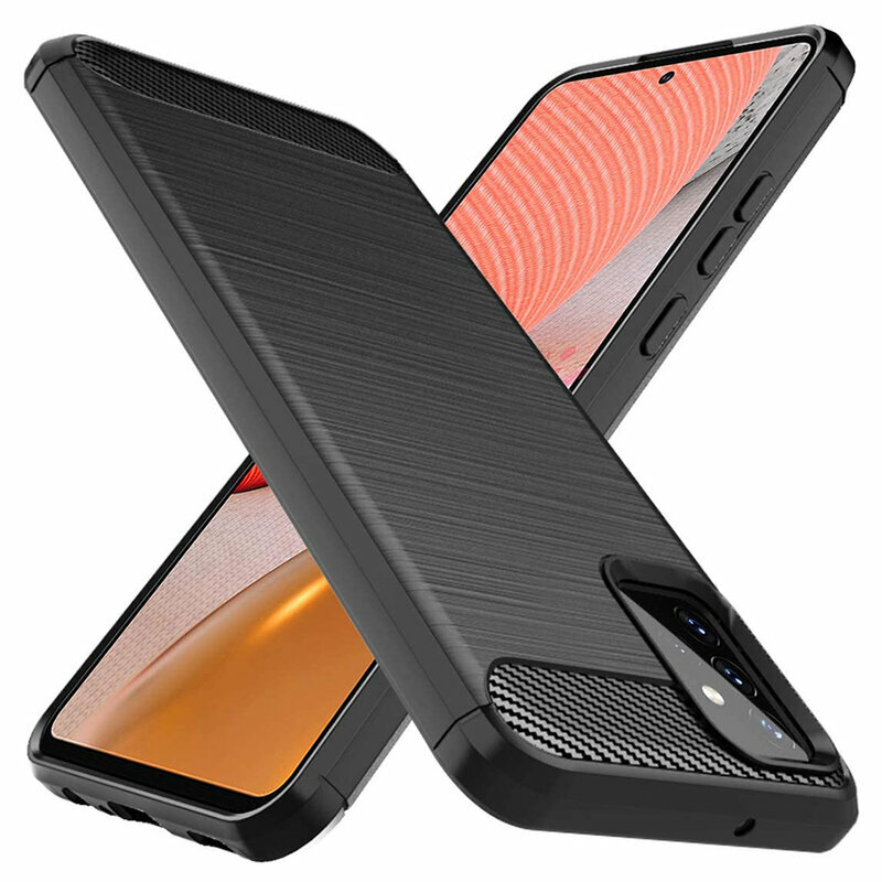 Husa Samsung Galaxy A72 4G Techsuit Carbon Silicone, negru
