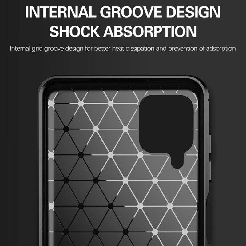 Husa Samsung Galaxy A12 Nacho Techsuit Carbon Silicone, negru