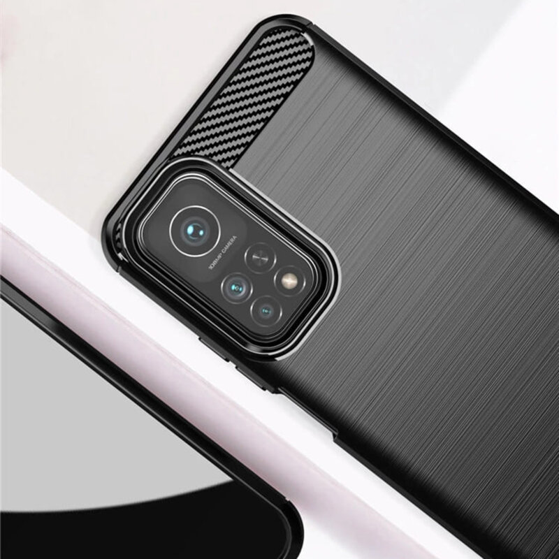 Husa Xiaomi Mi 10T Pro 5G Techsuit Carbon Silicone, negru