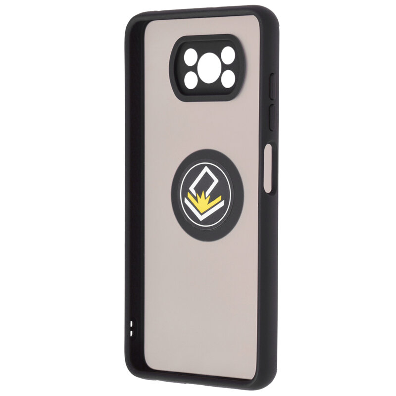 Husa Xiaomi Poco X3 NFC Techsuit Glinth Cu Inel Suport Stand Magnetic - Negru