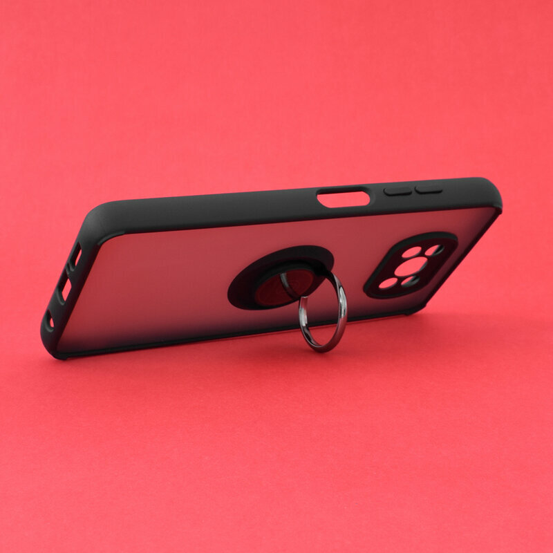 Husa Xiaomi Poco X3 Pro Techsuit Glinth Cu Inel Suport Stand Magnetic - Negru