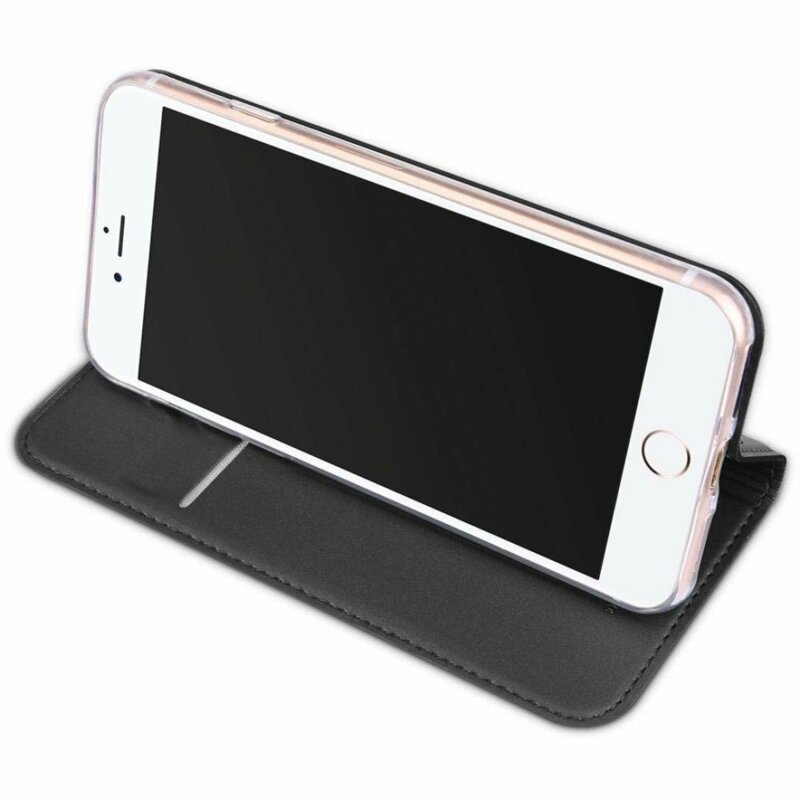 Husa iPhone 8 Dux Ducis Flip Stand Book - Negru