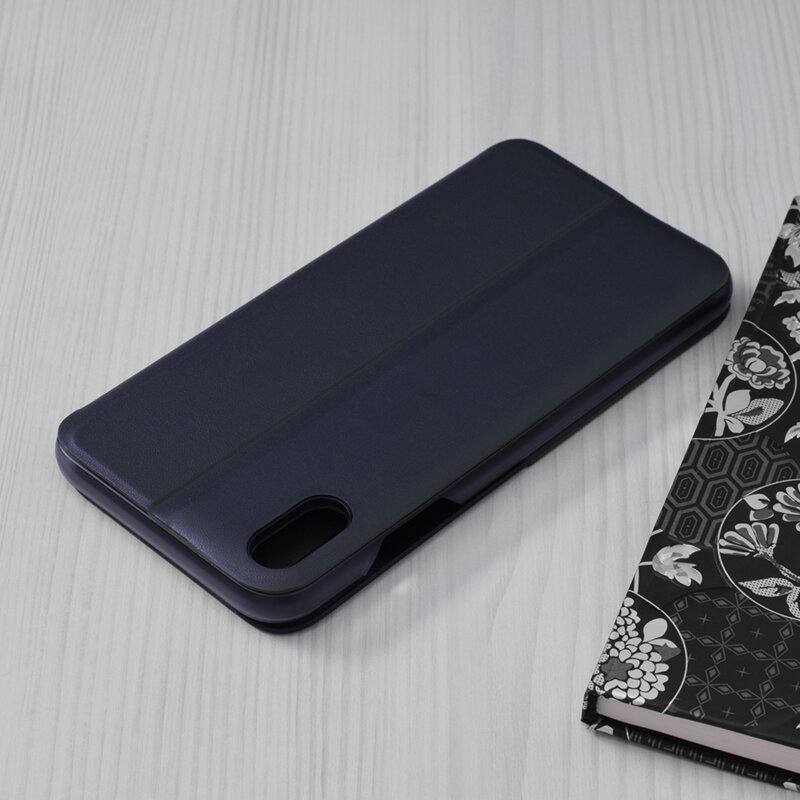 Husa iPhone XS Eco Leather View Flip Tip Carte - Albastru