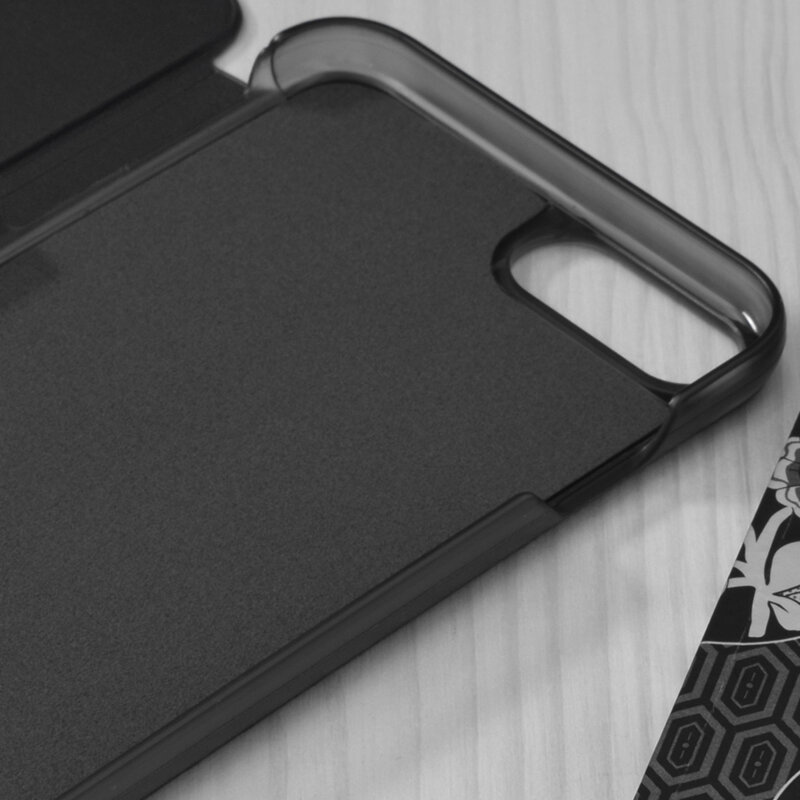 Husa iPhone 7 Plus Eco Leather View Flip Tip Carte - Negru