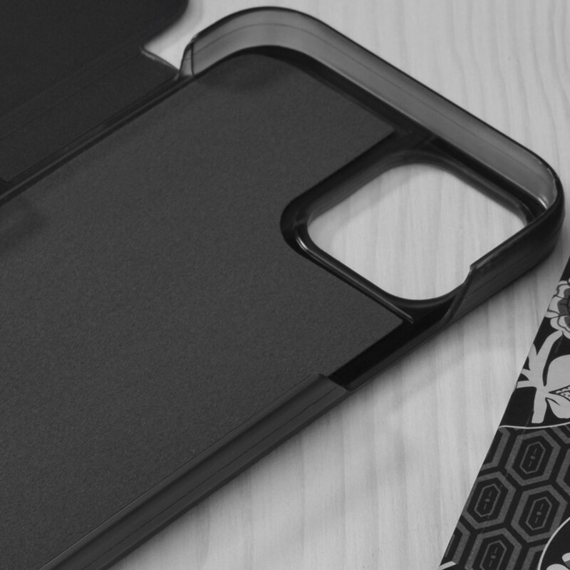 Husa iPhone 12 Pro Eco Leather View flip tip carte, negru