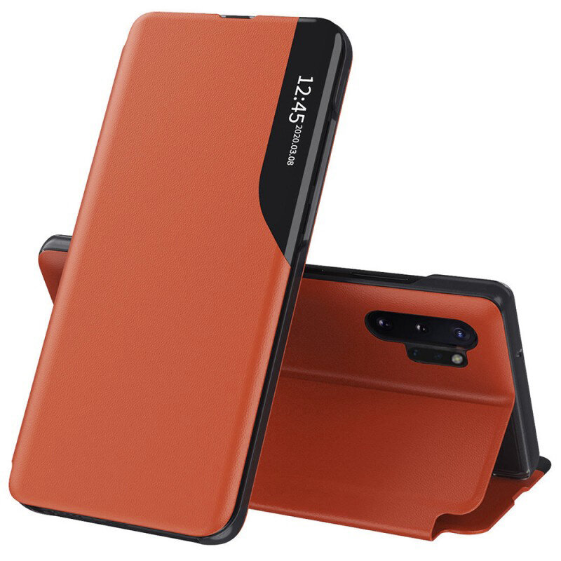 Husa Samsung Galaxy Note 10 Plus 5G Eco Leather View Flip Tip Carte - Portocaliu