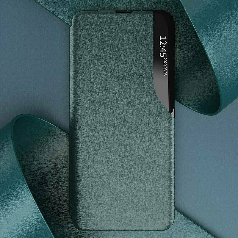 Husa iPhone XS Eco Leather View Flip Tip Carte - Verde