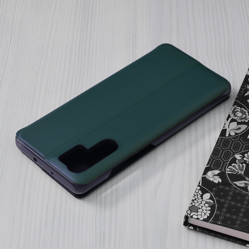Husa Huawei P30 Pro New Edition Eco Leather View Flip Tip Carte - Verde