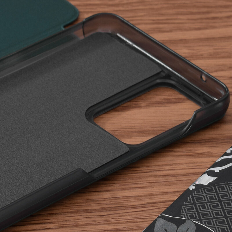 Husa Samsung Galaxy A52 4G Eco Leather View flip tip carte, verde