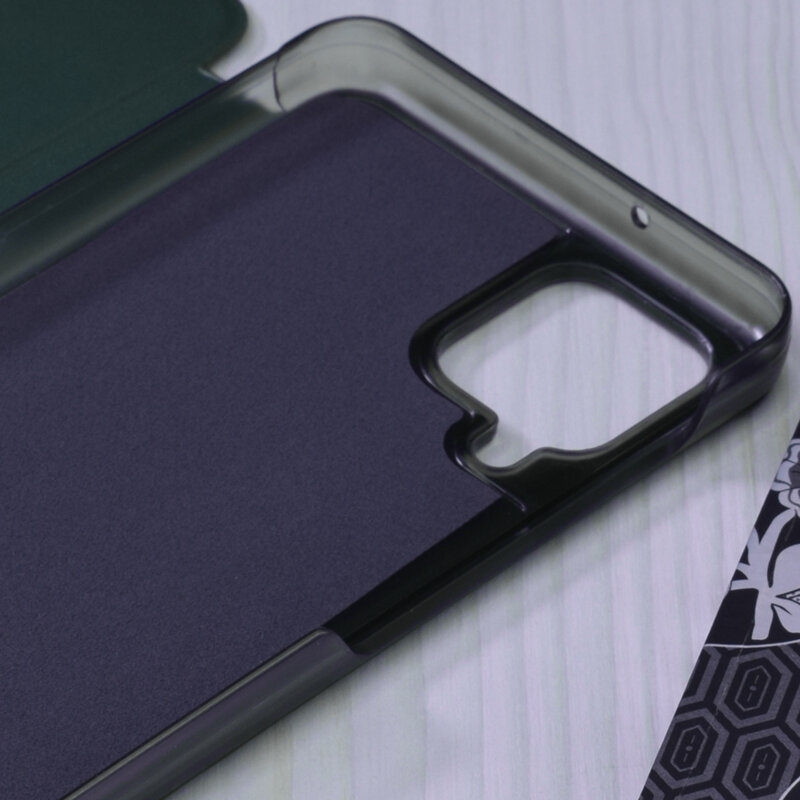 Husa Samsung Galaxy A12 Nacho Eco Leather View flip tip carte, verde