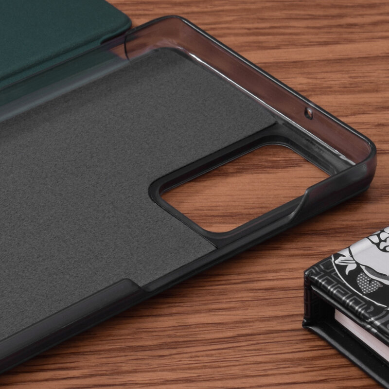 Husa Samsung Galaxy Note 20 5G Eco Leather View Flip Tip Carte - Verde