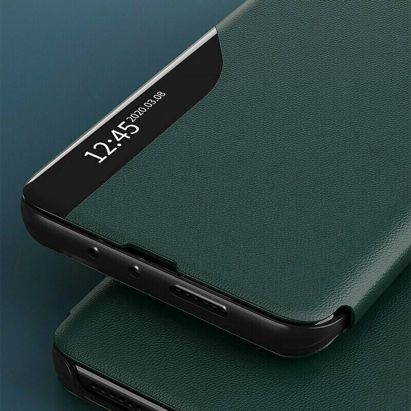 Husa Samsung Galaxy A50s Eco Leather View flip tip carte, verde