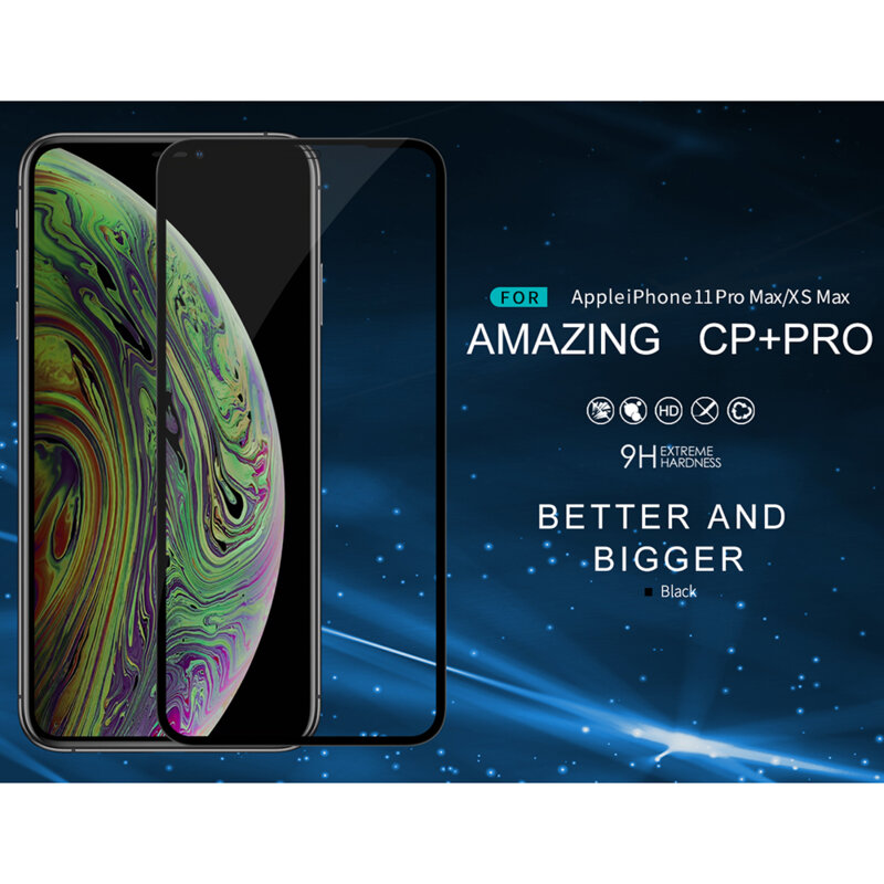 Folie sticla iPhone XS Max Nillkin Amazing CP+PRO, Negru