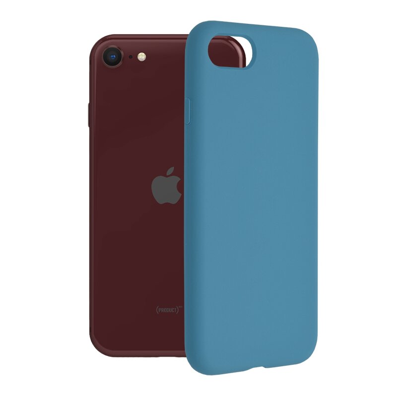 Husa iPhone SE 3, SE 2022 Techsuit Soft Edge Silicone, albastru