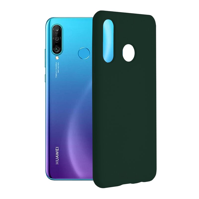Husa Huawei P30 Lite New Edition Techsuit Soft Edge Silicone, verde inchis