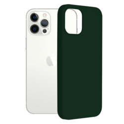 Husa iPhone 12 Pro Techsuit Soft Edge Silicone, verde inchis