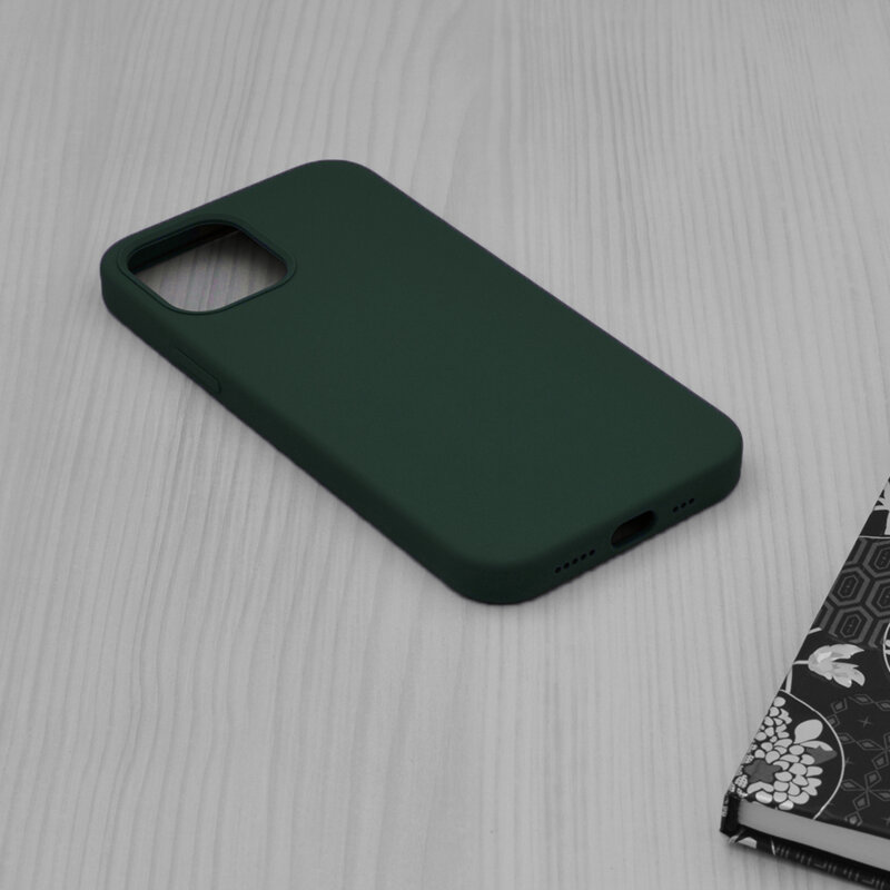 Husa iPhone 12 Pro Techsuit Soft Edge Silicone, verde inchis