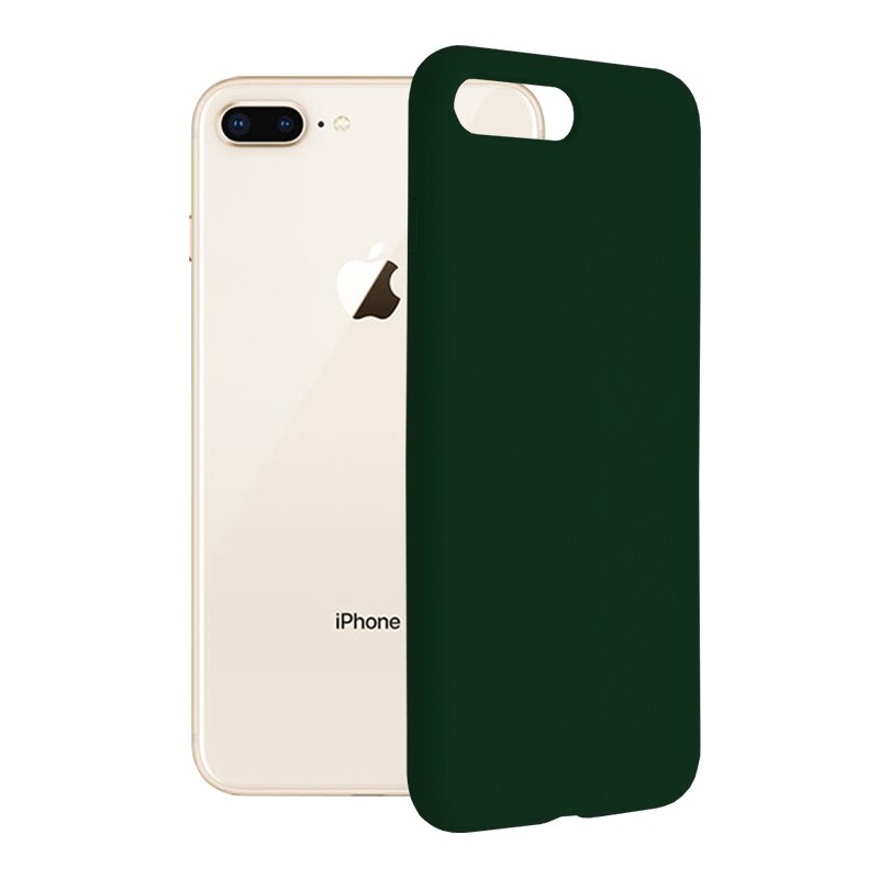 Husa iPhone 8 Plus Techsuit Soft Edge Silicone, verde inchis