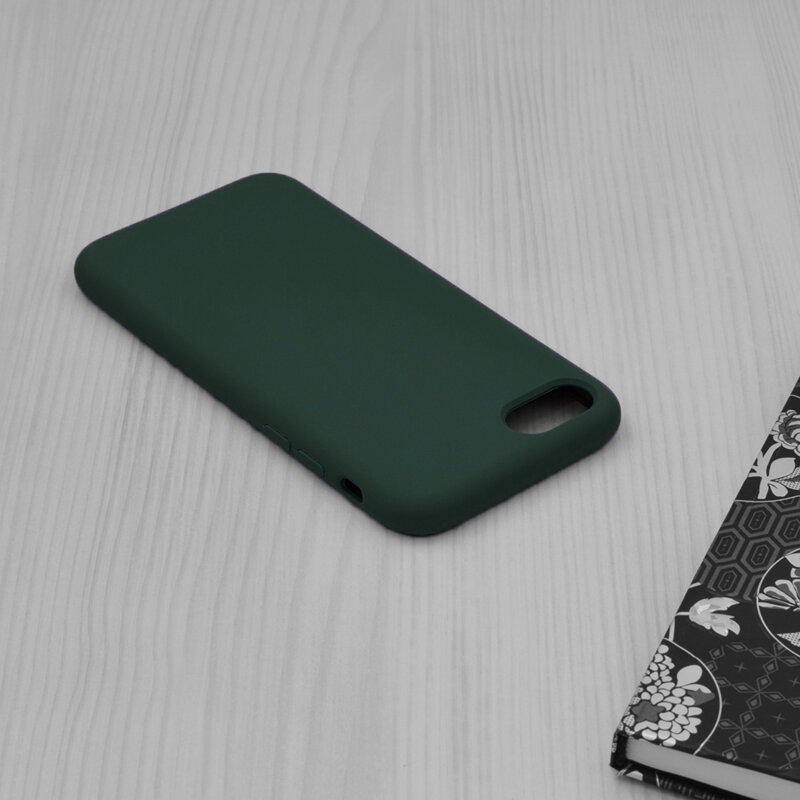 Husa iPhone SE 2, SE 2020 Techsuit Soft Edge Silicone, verde inchis