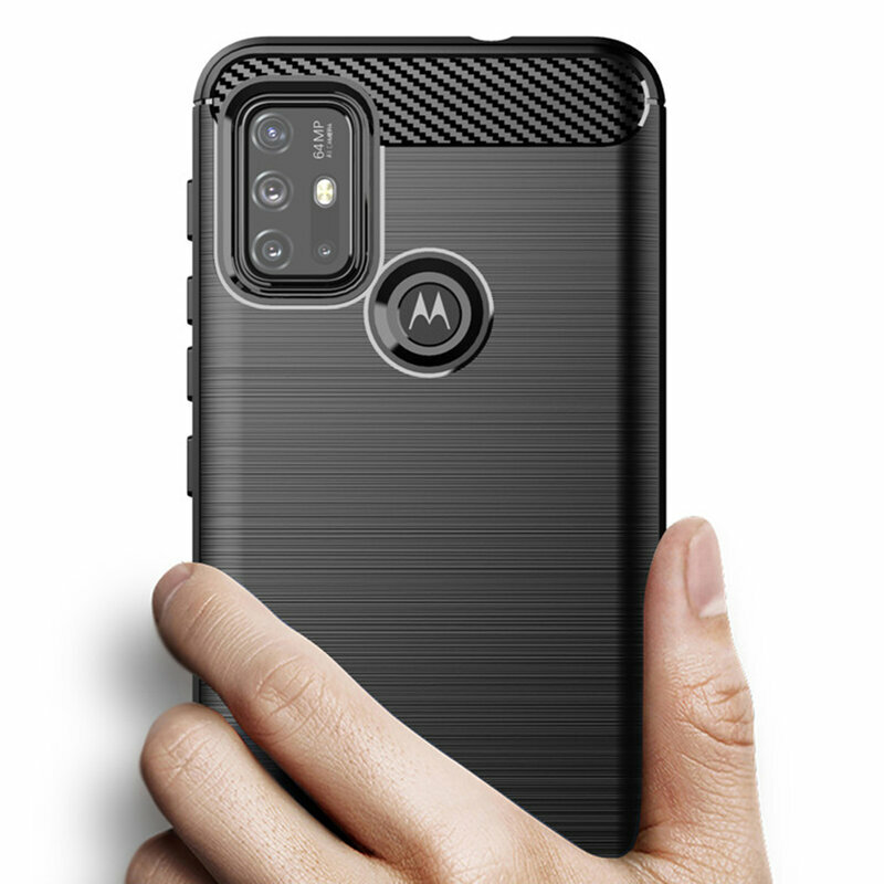 Husa Motorola Moto G20 Techsuit Carbon Silicone, negru